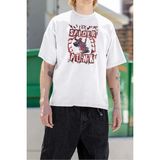 Marvel Film Kahramanı Baskılı Unisex Tişört, Oversize Spider-Punk Tişört - XS - Beyaz