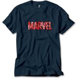 Marvel Heroes In Post 3 Lacivert Tişört Liyada - 5XL