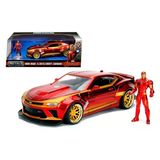 Marvel Iron Man 2016 Chevy Camaro Ss Jada 1:24 Model Araba + Kahraman Figür