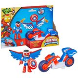 Marvel Iron Man and his Awesome Friends Captain America: Sam Wilson Super Bike Aksiyon Figürü ve Oyuncak Motosiklet