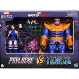 Marvel Legends Series Gamerverse Psylocke Vs Thanos Ikili Aksiyon Figür Seti, Retro Video Game - Standart
