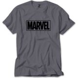 Marvel Logo Gri Tişört - XL