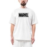 Marvel Logo Oversize Beyaz Tişört