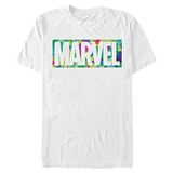 Marvel Renkli Marvel Logosu Erkek Bisiklet Yaka T-Shirt Beyaz M