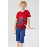 Marvel Spider-Man Buildings Kırmızı Erkek Çocuk Kapri Takım - 6 - 7 Yaş