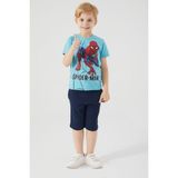 Marvel Spider-Man Hero Turkuaz Erkek Çocuk Bermuda Takım - 5 - 6 Yaş