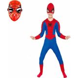 Marvel Spider-Man Kostümü Örümcek Adam Kostümü 2 Maskeli - 2 - 3 Yaş - Kırmızı - Mavi