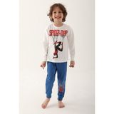 Marvel Spider-Man Krem Erkek Çocuk Uzun Kol Pijama Takım - 7 - 8 Yaş
