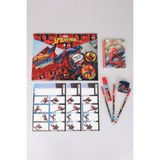 Marvel Spider-Man Lisanslı Spıderman 10 Parça Kırtasiye Seti,çıtçıt Dosya,okul Etiketi,bloknot,3 Adet Kurşun Kalem,kalemtraş,roket Silgi - Kırmızı