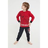 Marvel Spider-Man Lisanslı Thwip Kırmızı Erkek Çocuk Uzun Kol Pijama Takım - 7 - 8 Yaş