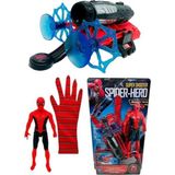 Marvel Spider-Man Örümcek Adam Ağ Fırlatan Ok Atan Vantuzlu Eldiven Işıklı Figür Oyuncak - Renkli