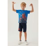 Marvel Spider-Man Protector Cobalt Erkek Çocuk Bermuda Takım - 7 - 8 Yaş