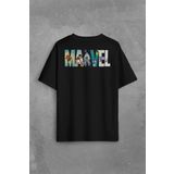 Marvel Spiderman Hulk Deadpool Iron Man Sırt Ön Baskılı Oversize Tişört Unisex T-Shirt OVR12S1887