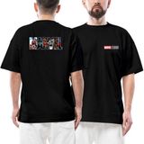 Marvel Spiderman In Post Ön Arka Baskılı Siyah Oversize Tişört - XL