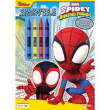Marvel Spidey and His Amazing Friends boyama kitabı, 48 sayfa ve 4 renkli kalem