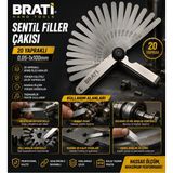 Marvielle 20 Yapraklı Sentil Filler Çakısı 0,05-1X100MM, Güçlü ve Hassas Kesim Araçsı - Ölçüm Cihazı - 1 x 100 mm