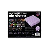 Marvielle 24 Parçalı Şeffaf Plastik Kutu Seti, Modüler Saklama Çözümü - Makyaj & Takı Organizeri