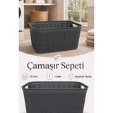 Marvielle 25 Litre Örgü Desenli Çok Amaçlı Çamaşır ve Oyuncak Sepeti - Çamaşır Sepeti