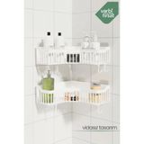 Marvielle 2'li Set Yapışkanlı Köşe Banyo Rafı Duş Şampuanlık Düzenleyici - Banyo Düzenleyici - Beyaz