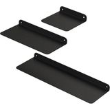 Marvielle 3 Lü Metal Raf Set Sabunluk - Banyo Düzenleyici - Siyah
