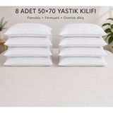 Marvielle 8 Adet 50X70 Fermuarlı Yastık Pamuklu Iç Astarı - Yastık Kılıfı - Beyaz