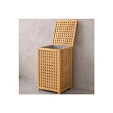 Marvielle Ahşap Bambu Kirli - Kumaş Çantalı, 40X40X58 cm - Çamaşır Sepeti