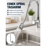 Marvielle Çok Fonksiyonlu Musluk Uzatma Aparatı 360° Hareketli Krom Musluk Başlığı - Bebek Banyo Aksesuarı - Siyah