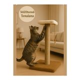 Marvielle Doğal Jüt Halatlı Peluş Tırmalama Tahtası 44 cm - Kedi Tırmalaması