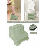 Marvielle Kaydırmaz Çocuk Taburesi - Çift Basamaklı Banyo Lavabo Merdiven Yükseltici - Bebek Banyo Aksesuarı - Yeşil