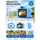 Marvielle Mini Retro Fotoğraf Makinesi Çocuk Için Vintage 1080P Sd Kart Girişli Hd 2. - Video Kamera - Mavi