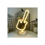 Marvielle Neon Gitar Masa Lambası, USB ve Pil ile Çalışan Şık Tasarım - Dalış Feneri