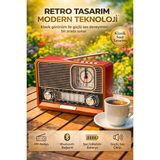 Marvielle Nostaljik Bluetooth Hoparlör - LED Işıklı ve Çok Fonksiyonlu Ses Cihazı - Nostaljik Radyo