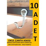 Marvielle Okul Çanta Askısı 10 Adet Kanca Çengel Duvar Sıra Demir Askı Raf Öğrenci - Askılık