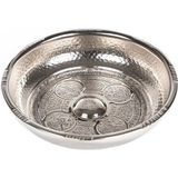 Marvielle Otantik Hamam Tası Çap:20 cm 3mm Kalınlık Tuğra Dövmeli - Banyo Düzenleyici - Gümüş