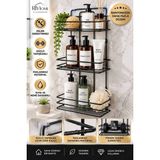 Marvielle Paslanmaz 3 Katlı Banyo Duş Şampuanlık Duvar Organizer - Banyo Düzenleyici - Siyah