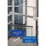 Marvielle Paslanmaz Alüminyum Kare Balkon Küpeşte Askısı, Güçlü ve Estetik - Çamaşır Kurutmalık