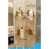 Marvielle Prinç Gold Kaplama Banyo Köşe Rafı Şampuanlık Iki Katlı - Banyo Düzenleyici - Altın