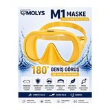 Marvielle Profesyonel Sarı , Anti Fog Özelliği ile Net Görüş - Dalış Maskesi