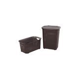 Marvielle Rattan Görünümlü Plastik Kirli , 2'li Set ve Şık Tasarım - Çamaşır Sepeti