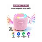 Marvielle Renkli Işıklı Şarjlı , Type-C ve Hafıza Kartı Desteği - Bluetooth Hoparlör