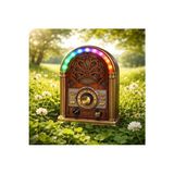 Marvielle Rgb Işıklı Şarjlı Retro Radyo ve Bluetooth Hoparlör - Nostaljik Radyo
