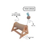 Marvielle Yatay ve Dönebilen Kedi Tırmalama Tahtası, Yaylı Top Eklemeli, 29CM - Kedi Tırmalaması