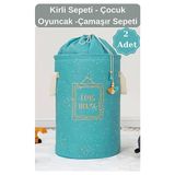 Marvielle Yuvarlak Torbalı Bebek Kirli Sepeti, Çok Amaçlı ve Düzenleyici Organizer - Çamaşır Sepeti