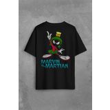 Marvin The Martian Marslı Marvin Çizgi Film Sırt Ön Baskılı Oversize Tişört Unisex T-Shirt