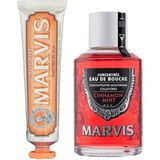 Marvis Cinnamont Mint Ağız Gargarası Tarçın 120 ml + Ginger Mint Diş Macunu 85 ml
