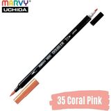 Marvy 1800-35 Brush Pen Çift Uçlu Coral Pink Fırça Kalem
