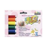 Marvy Fabric Marker 6'lı Kalem Seti Kırmızı Turuncu Sarı Yeşil Mavi Siyah Renk Seçenekleri