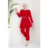 marwella Aycan Tesettür Takım - Kırmızı