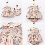 Mary & Joe Vintage Bebek Elbise Takımı - 24 Ay - Kahverengi - Bej - Pudra