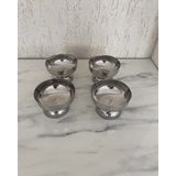 Marys Concept 4'lü Gümüş Ayaklı Sunum Kasesi Çerezlik Lokumluk Kahve Yanı Ikramlık Set - 9 x 6 cm